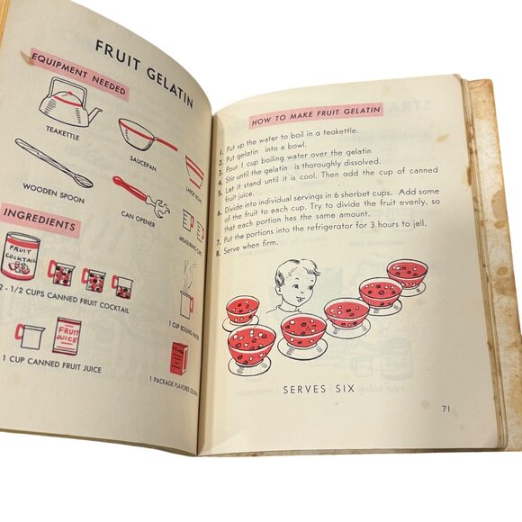 Vintage Childs First Cookbook 1950s Happy Hour Book For Boys & Girls Ages 7-12 B - Picture 7 of 12